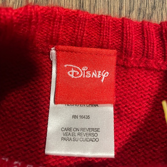 Disney Holiday Sweater Minnie Mickey, Baby Girl’s 18 mo. - Picture 2 of 5